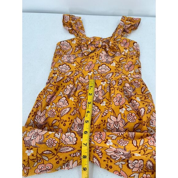 Janie & Jack 3 Floral‎ Romper 100% Cotton Yellow Border Print Jumpsuit Boho Chic - Picture 6 of 10